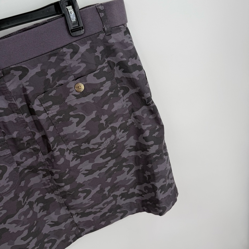 Lee Womens Skort Size 18 Mid Rise Zip NWT Gray Camouflage Cotton Camo Shorts - Picture 8 of 10